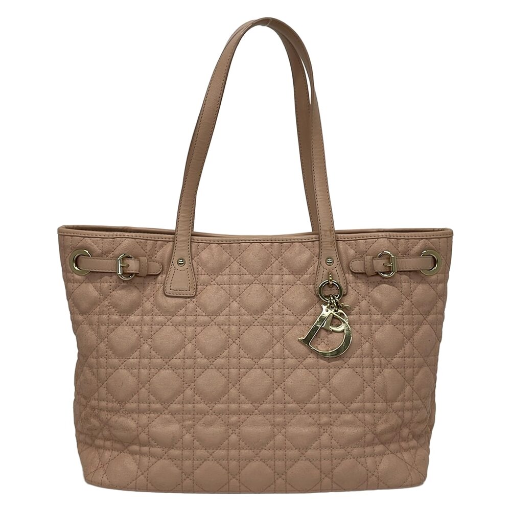 Christian Dior Tote Bag Leather Coated Canvas